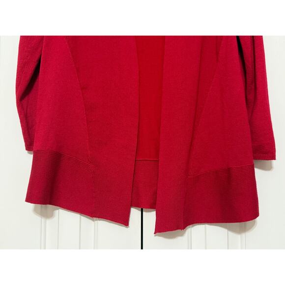 Chico's Red Open Front Cardigan, Size 1/ - Picture 4 of 6
